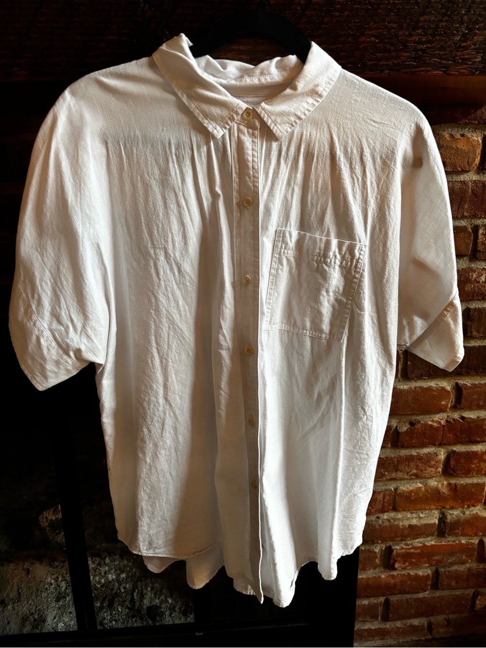 Madewell White Button-Down Short Sleeve Shirt